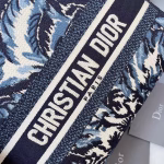 Dior Medium Lady D-Lite Bag In Blue Dior Palms Embroidery - Image 3