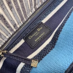 Dior Medium Lady D-Lite Bag In Blue Dior Palms Embroidery - Image 5