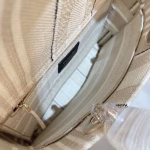 Dior Medium Lady D-Lite Bag In Beige Stripes Embroidery - Image 9