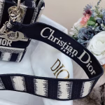 Dior Medium Lady D-Lite Bag In Blue D-Stripes Embroidery - Image 3