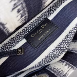 Dior Medium Lady D-Lite Bag In Blue D-Stripes Embroidery - Image 5