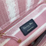 Dior Medium Lady D-Lite Bag In Pink D-Stripes Embroidery - Image 3