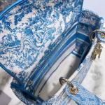 Dior Medium Lady D-Lite Bag In Blue Toile de Jouy Canvas - Image 4