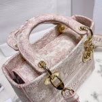 Dior Medium Lady D-Lite Bag In Pink Toile de Jouy Embroidery - Image 2