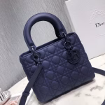 Dior Medium Lady Dior Bag In Indigo Blue Ultra Matte Calfskin - Image 8