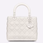 Dior Medium Lady Dior Bag In White Ultra Matte Calfskin
