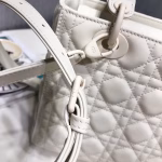 Dior Medium Lady Dior Bag In White Ultra Matte Calfskin - Image 6