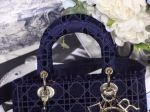 Dior Medium Lady D-Lite Bag In Blue Embroidered Velvet - Image 7