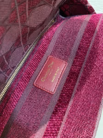 Dior Medium Lady D-Lite Bag In Bordeaux Embroidered Velvet - Image 6