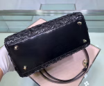 Dior Lady Dior Medium Bag In Black Wavy Crinkled Lambskin - Image 7