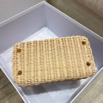 Dior Medium Lady Dior Bag In Wicker and Light Blue Oblique Jacquard - Image 7