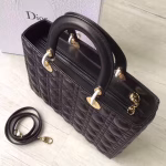 Dior Large Lady Dior Bag In Black Lambskin - Image 8