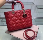 Dior Large Lady Dior Bag In Red Cannage Lambskin - Image 4