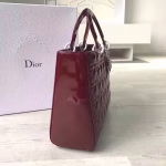 Dior Large Lady Dior Bag In Bordeaux Patent Leather - Image 4