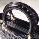 Dior Large Lady Dior Bag In Black Patent Leather - Image 3