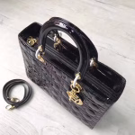 Dior Large Lady Dior Bag In Black Patent Leather - Image 6