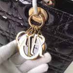 Dior Large Lady Dior Bag In Black Patent Leather - Image 2