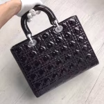 Dior Large Lady Dior Bag In Black Patent Leather - Image 8