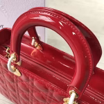 Dior Large Lady Dior Bag In Red Patent Leather - Image 3