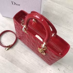 Dior Large Lady Dior Bag In Red Patent Leather - Image 5