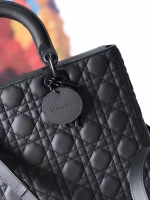 Dior Large Lady Dior Ultra-Matte So Black Bag - Image 3