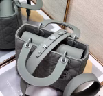 Dior Lady Dior My ABCDior Bag In Grey Ultramatte Calfskin - Image 5