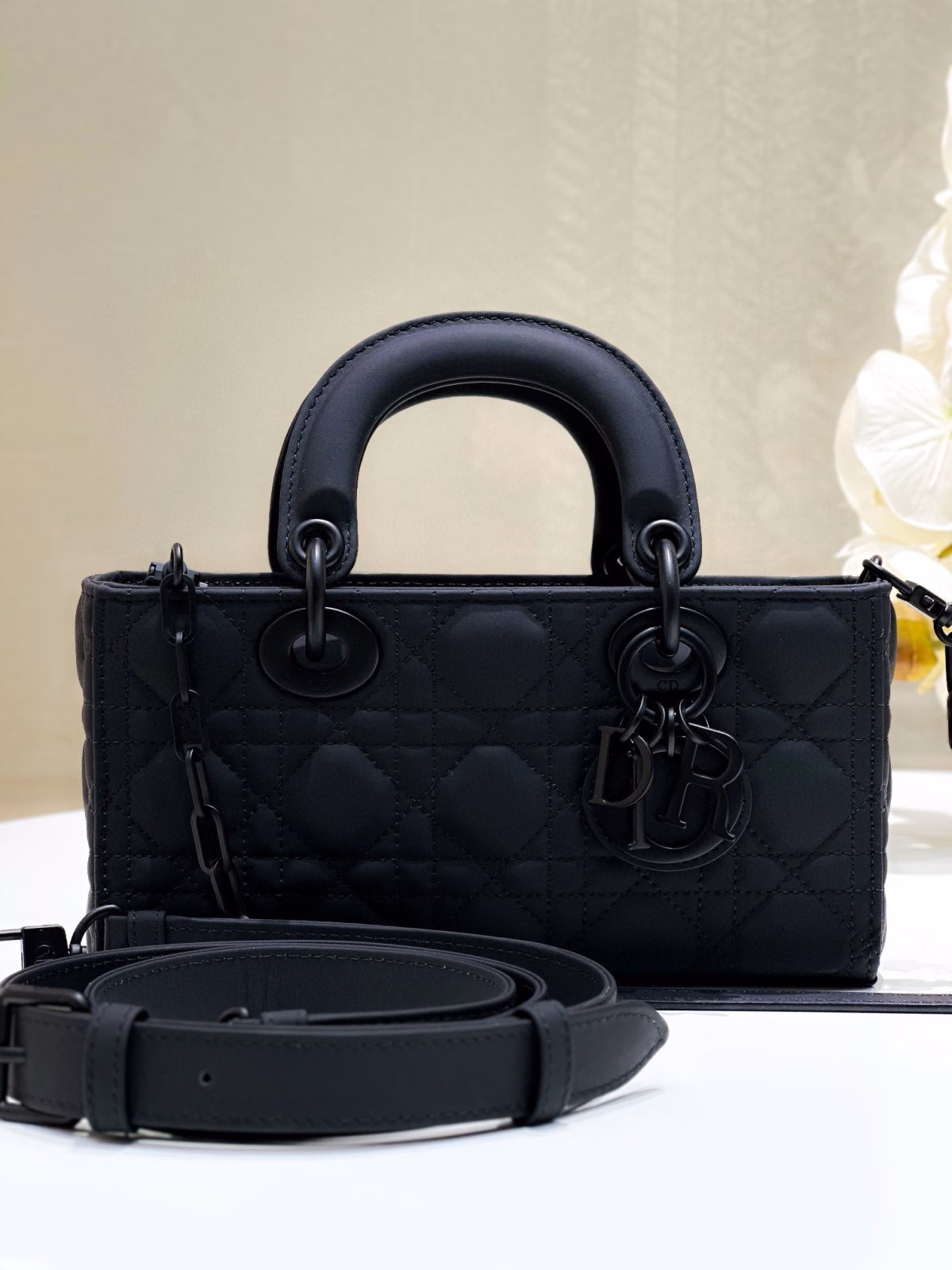 Dior Lady D-Joy Small Bag in Black Ultramatte Calfskin - Image 2
