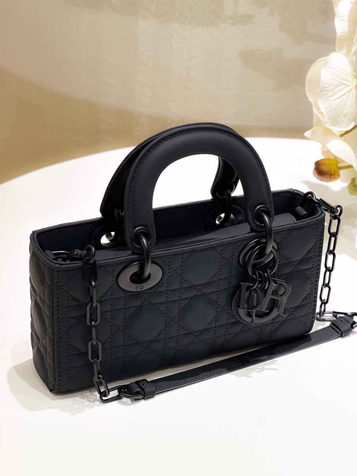 Dior Lady D-Joy Small Bag in Black Ultramatte Calfskin - Image 6