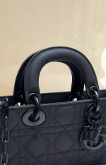 Dior Lady D-Joy Small Bag in Black Ultramatte Calfskin - Image 7