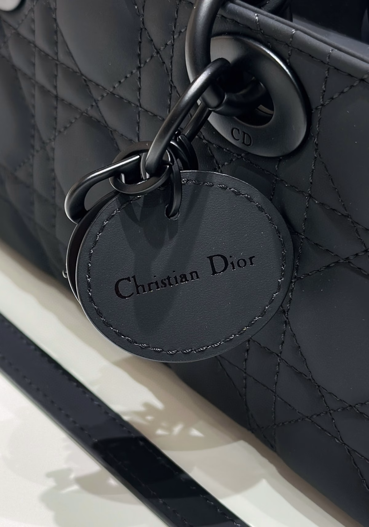 Dior Lady D-Joy Small Bag in Black Ultramatte Calfskin - Image 9
