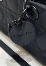 Dior Lady D-Joy Small Bag in Black Ultramatte Calfskin - Image 9