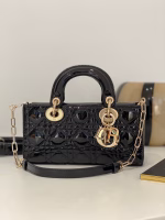 Dior Lady D-Joy Small Bag in Black Patent Calfskin - Image 8