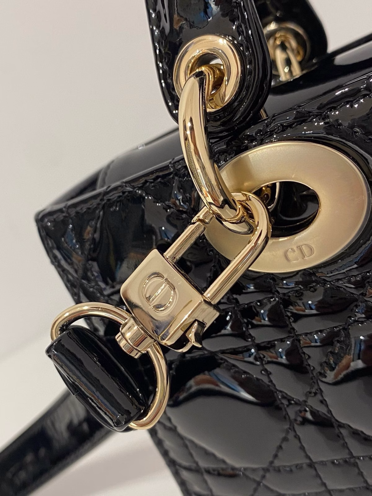 Dior Lady D-Joy Small Bag in Black Patent Calfskin - Image 10