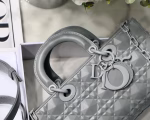 Dior Lady D-Joy Bag In Grey Calfskin with Diamond Motif - Image 10