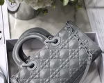 Dior Lady D-Joy Bag In Grey Calfskin with Diamond Motif - Image 11