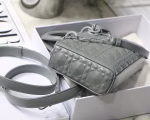 Dior Lady D-Joy Bag In Grey Calfskin with Diamond Motif - Image 7