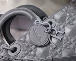 Dior Lady D-Joy Bag In Grey Calfskin with Diamond Motif - Image 3