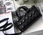 Dior Lady D-Joy Bag In Black Calfskin with Diamond Motif - Image 4