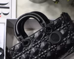 Dior Lady D-Joy Bag In Black Calfskin with Diamond Motif - Image 2