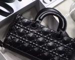 Dior Lady D-Joy Bag In Black Calfskin with Diamond Motif - Image 9
