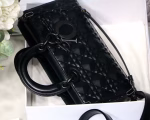 Dior Lady D-Joy Bag In Black Calfskin with Diamond Motif - Image 3