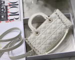 Dior Lady D-Joy Bag In White Calfskin with Diamond Motif - Image 2