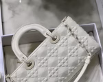 Dior Lady D-Joy Bag In White Calfskin with Diamond Motif - Image 6