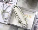 Dior Lady D-Joy Bag In White Calfskin with Diamond Motif - Image 8
