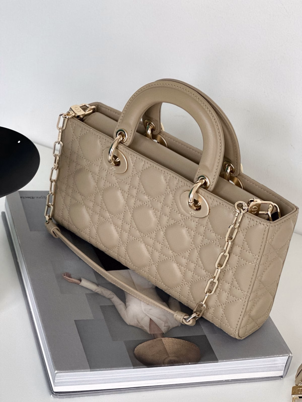 Dior Lady D-Joy Medium Bag In Sand Cannage Lambskin - Image 7