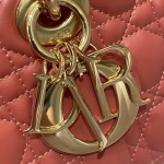 Dior Lady D-Joy Bag In Coral Pink Cannage Lambskin - Image 4