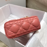 Dior Lady D-Joy Bag In Coral Pink Cannage Lambskin - Image 7