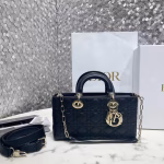 Dior Lady D-Joy Bag In Black Cannage Lambskin - Image 3