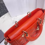 Dior Lady D-Joy Bag In Orange Cannage Lambskin - Image 6