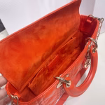 Dior Lady D-Joy Bag In Orange Cannage Lambskin - Image 8